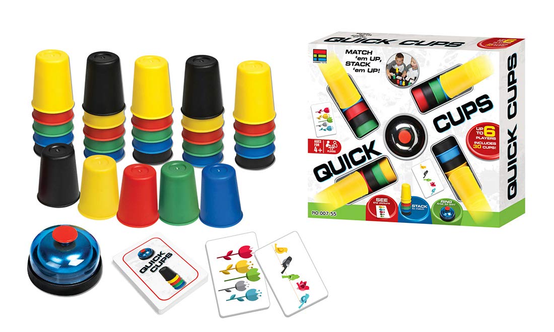 Wonka Ugmikdo Beat The Bells Cups Match Stack Family Game for Kids with 24 Picture Cards, 30 Stacks Cup and a Bell