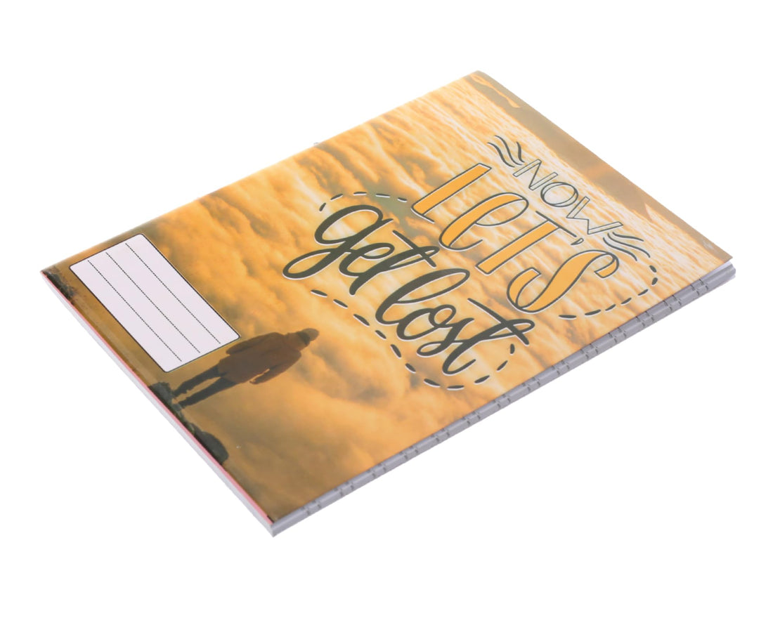 Extra Line Premium School Notebook, English, 60 Pages, Wanderlust Travel Design, Coated Cover, 16 x 22.5 cm for Language Learning - Multi Colour