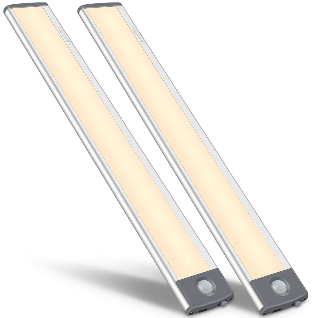 54-LED Motion Sensor Cabinet Light,Under Counter Closet Lighting, Wireless USB Rechargeable Kitchen Night Lights,Battery Powered Light,Uniform Light for Wardrobe,Cabinet,Cupboard(warm light)-2Pack
