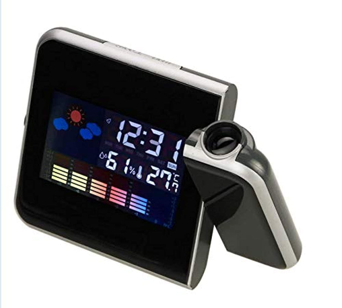 Digital Weather LCD Projection Snooze Alarm Clock with Colorful LED Backlight