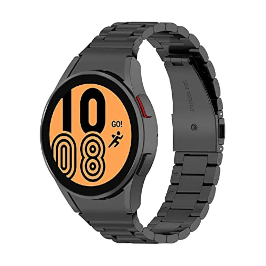 Dado Solid Curved Stainless Steel Watch band compatible with Samsung Galaxy Watch 6 Classic | 6 | 5 Pro | 5 | 4 Classic | 4, No gap Metal Watch Strap