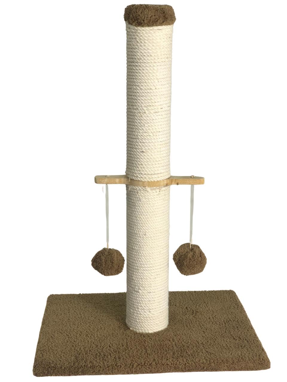 Pets House & Care Cat Scratching Post with Sisal Rope, 2 Hanging Ball & Carpeted Base – Tall Kitty Tree Activity Center for Adult Cats, Durable & Easy to Assemble – 30x50cm