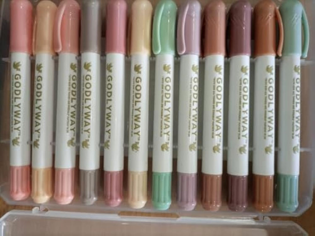 Highlighter Pastel Pencils Transparent Acrylic Sealed Box - Set of 12 Colors