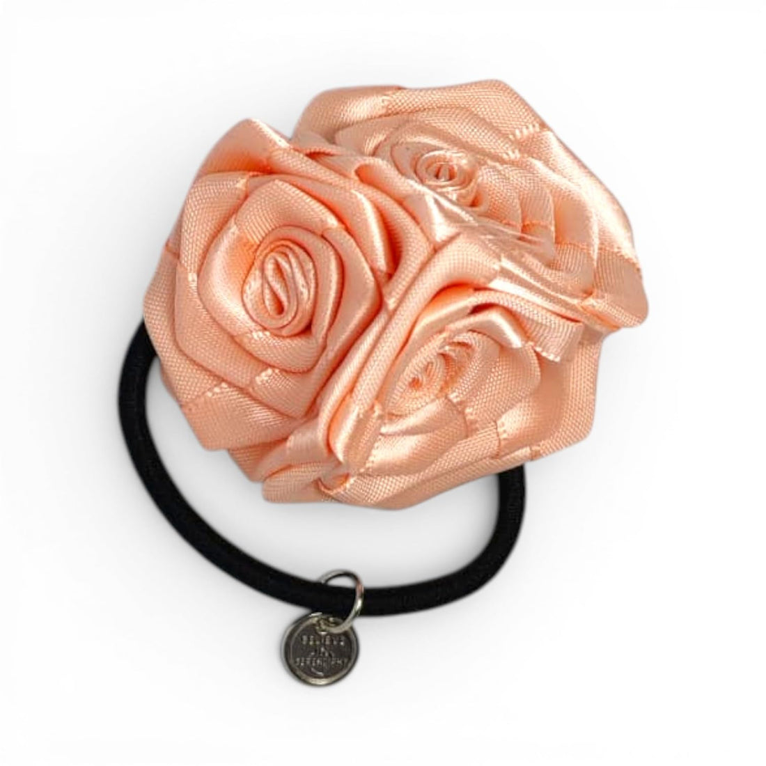 Catch Up Flower Hair Tie for Women & Girls, Cute Rose Scrunchie Elastic Ponytail Holder, Soft No Damage Floral Hair Accessory for Daily Wear, School, Work & Parties