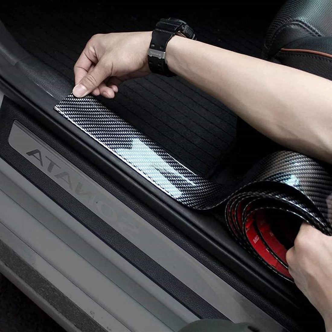 Car Door Edge Guards, Door Entry Guards Scratch Cover Protector, Carbon Fiber Rubber Car Bumper Door Guard /Rear Bumper Guard Scratch Scratch Protection Strip 100% waterproof(Width 5CM Long 2.5M)
