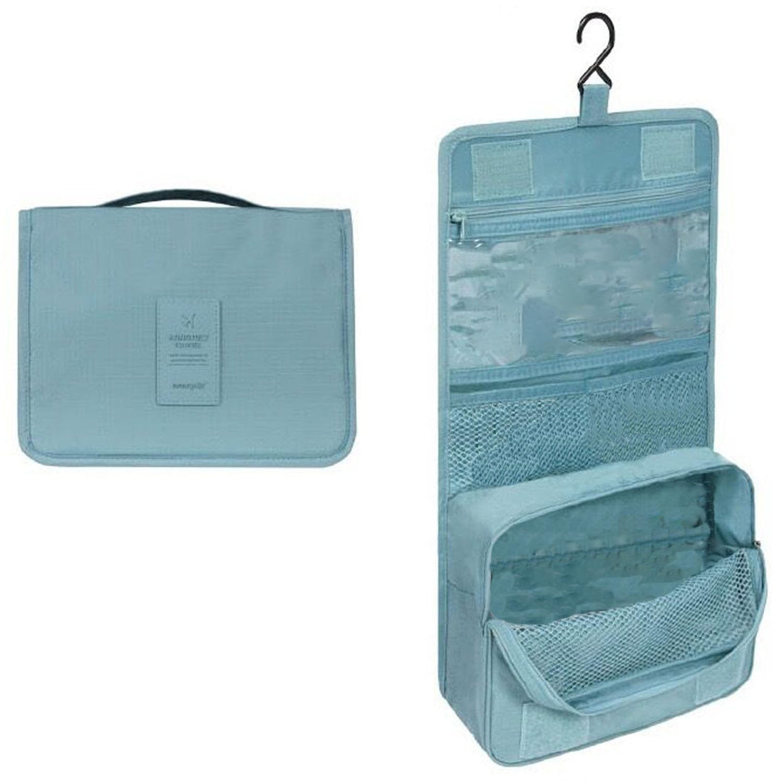 Veyarien Travel Toiletry Bag, Hanging Toiletries Wash Bag Makeup Cosmetic Organizer Bags for Women Girls Kids Waterproof Foldable, Blue 1, Classic, Durable, Practical