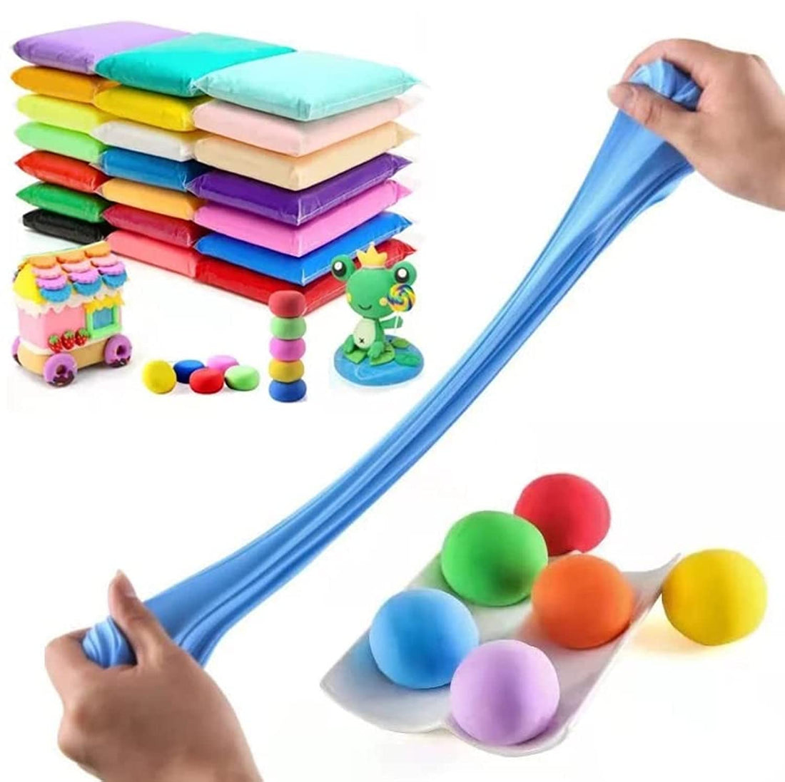 Generic 12 Color Slime Dry Clay with 3 Gadget Educational Toy Plasticine Colored Polymer Creative DIY Clay Toy Kid Girl Birthday Gift