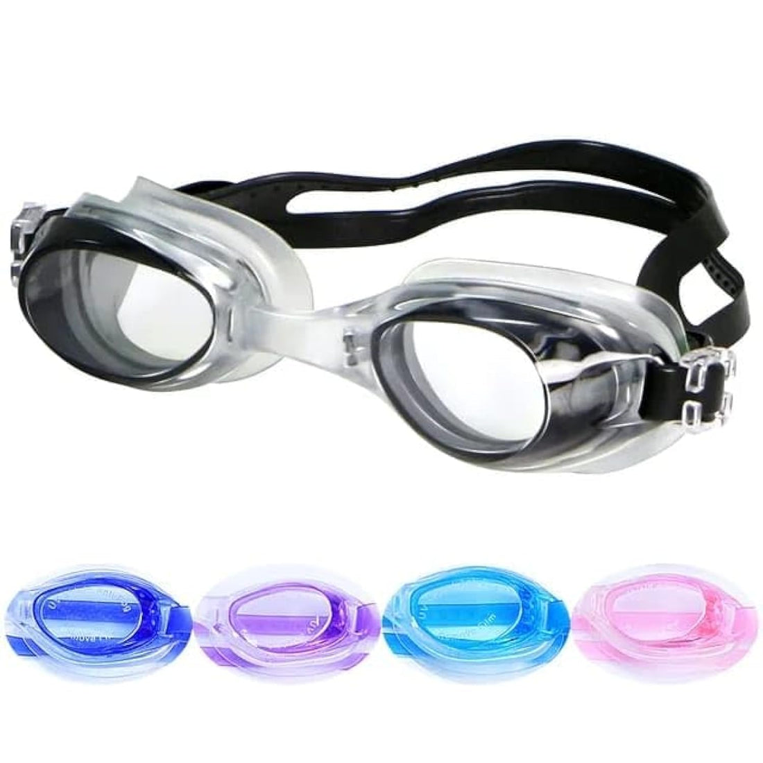 SportQ Swim Goggles Anti Fog Anti-Leak UV Protection Youth Kids Wide Swim Goggles with Adjustable Strap (Multicolor)