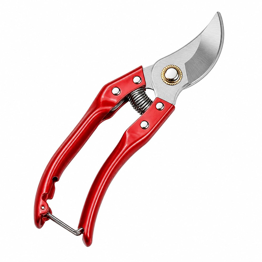 Manual Pruning Shears for Trees and Plants, Curved Steel Blade, Metal Handle, 21.5cm Length, Cut to 25mm, Color as Available