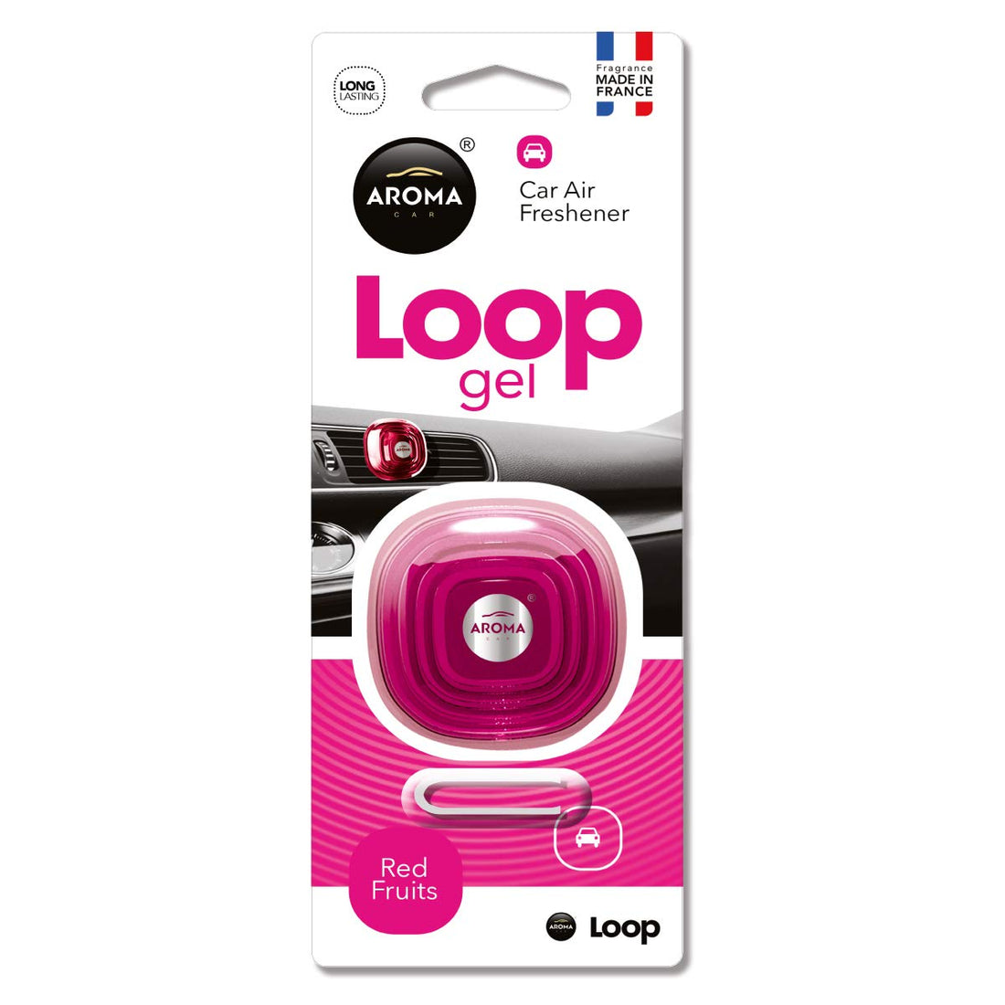 Red Fruits Aroma Car Loop: Long-Lasting Gel Air Freshener