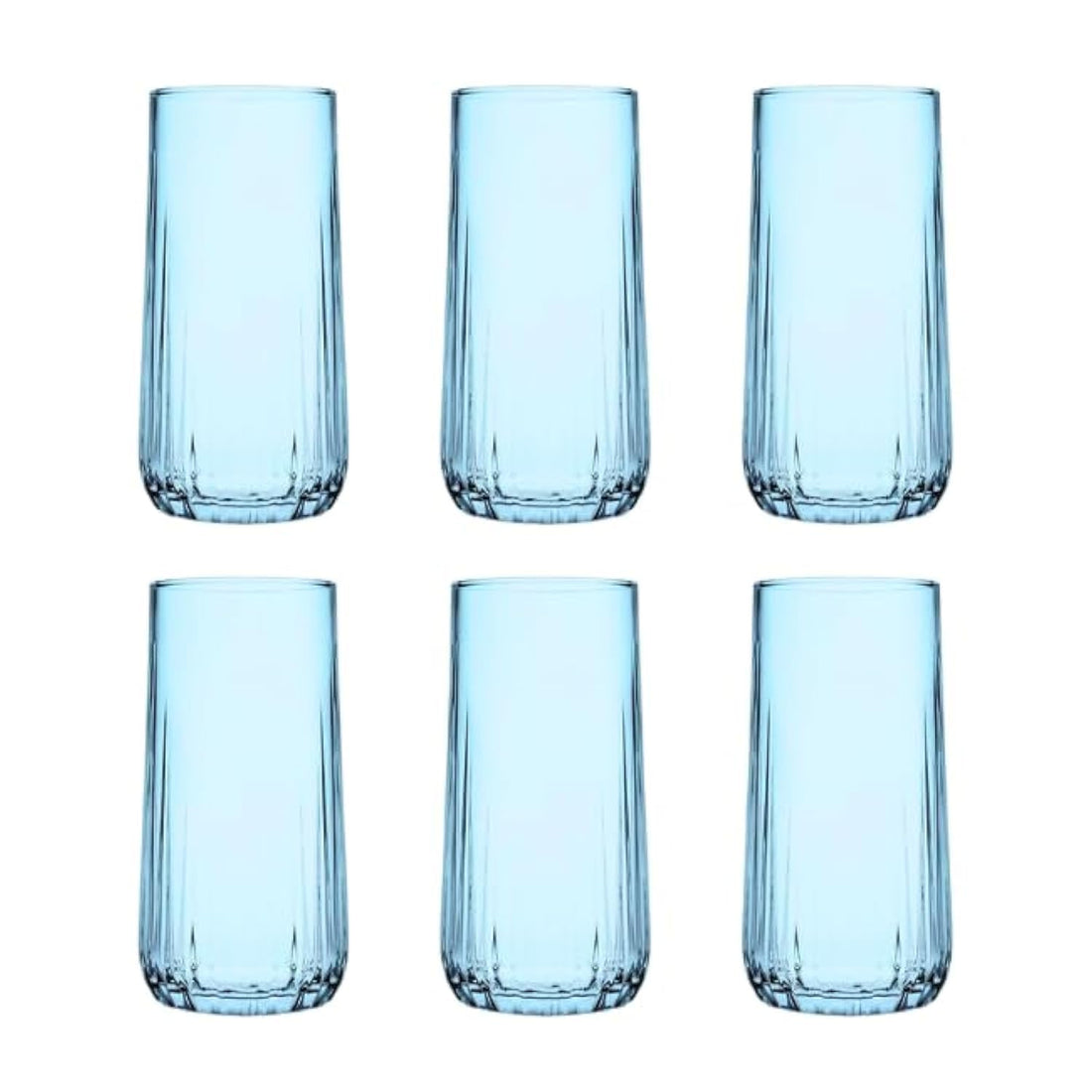 Pasabahce Nova Long Cup Set of 6 cups (360ml) For Cold Drinks and Water -Turquoise