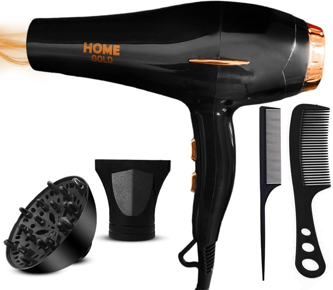Hair Dryer 3000W, Professional Blow Dryer – Fast Drying with Multiple Settings, 2 Speed, Low Noise, Salon Smooth, Ionic Care, Overheat Protection (Black, 699)