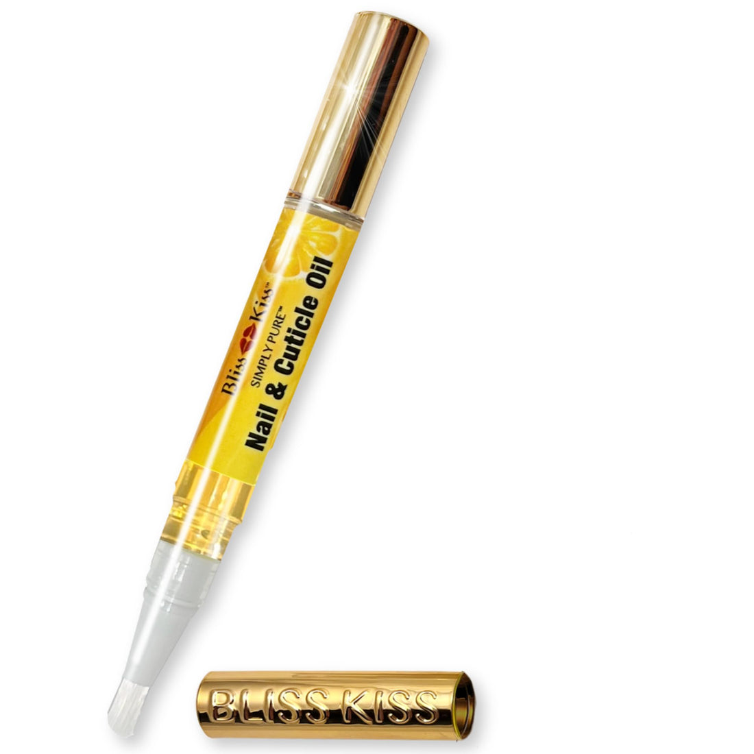 Bliss Kiss | 1 Crisp Fragrance | Nail Oil Cuticle Pen w/Vitamin E & Jojoba⏤Nail Strengthener Nail Growth Treatment for Brittle Peeling Breaking Thin Nails