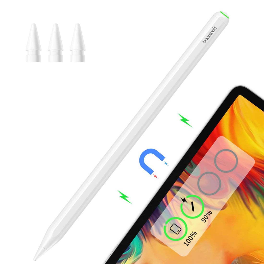 GOOJODOQ GD13 Wireless Charging Stylus Pen for iPad Pro 12.9/11, Air 5/4, Mini 6