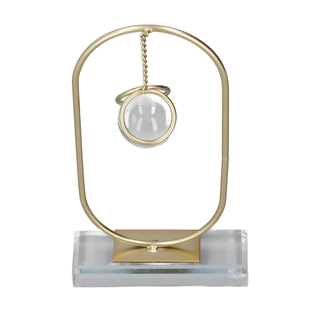 Clear Crystal Ball - Professional Design Combines Glass and Metal with Bright Colors, Adds a Touch to Any Space, Holds Moments of Joy and Happiness in Every Corner. (Oval)
