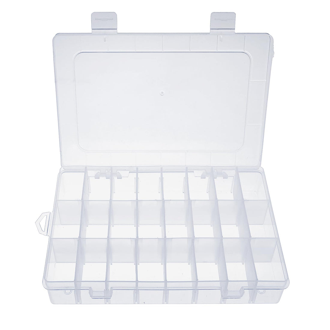 WLLHYF 24 Grids Plastic Organizer Box Clear Stackable Storage Box Container Jewelry Box with Adjustable Dividers for Beads Art DIY Crafts Washi Tapes Thread Fishing Tackles (24 grid)
