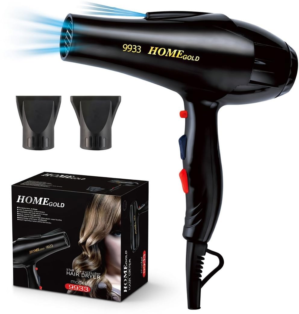 Hair Dryer Ionic 3000W Professional Fast Drying Blow Dryer Hot And Cold Air 3 Heat Settings Multi Speed Lightweight Salon Styling Tool With Overheat Protection Hanging Loop- 9933