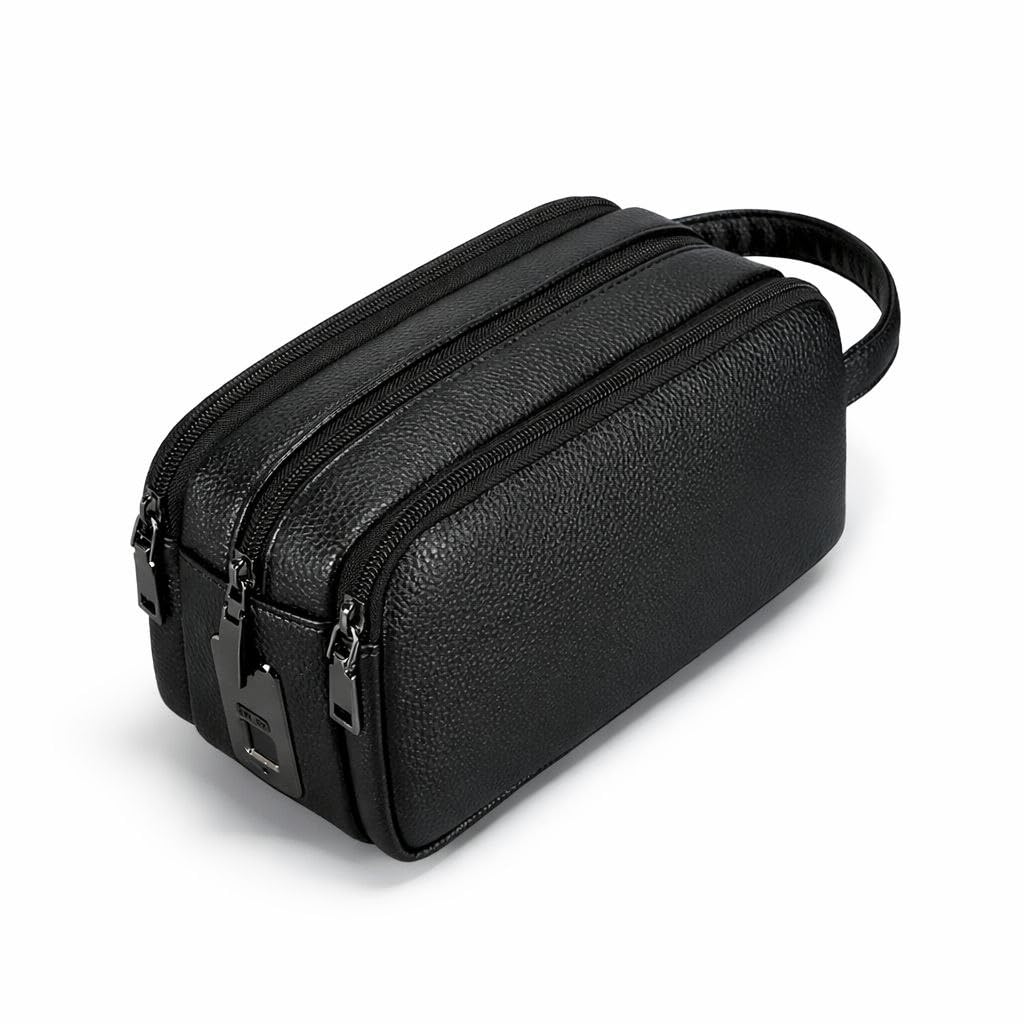 Unisex Smart Fingerprint Lock Hand bag with Anti-Theft Technology - 4-Zipper Security, 10-Fingerprint Capacity, Handle & Golden-Tone Hardware, Compatible with Smartphones/Tablets/Laptops