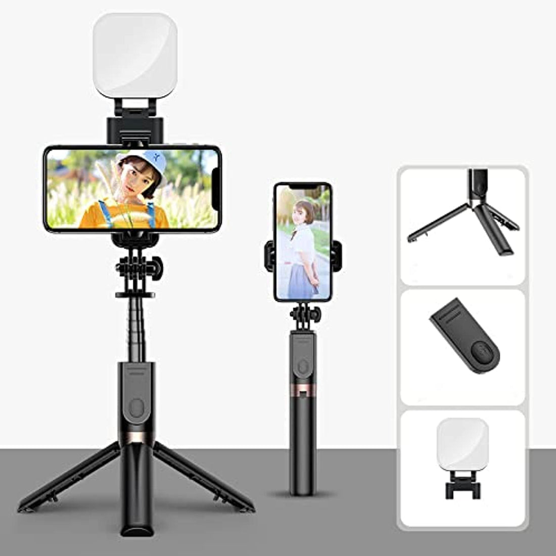 Arabest 3-In-1 Mobile Phone Selfie Stick All-In-One Live Broadcast Bracket Bluetooth Handheld Camera Anti-Shake Portable Floor Tripod