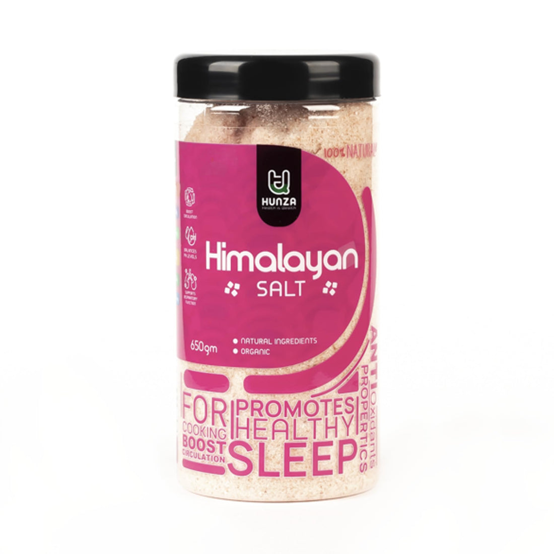 "Natural Himalayan Pink Salt 650 gram | Rich in Essential Minerals | Healthy Alternative to Regular Salt | 100% Pure & Additive-Free | by Hunza"