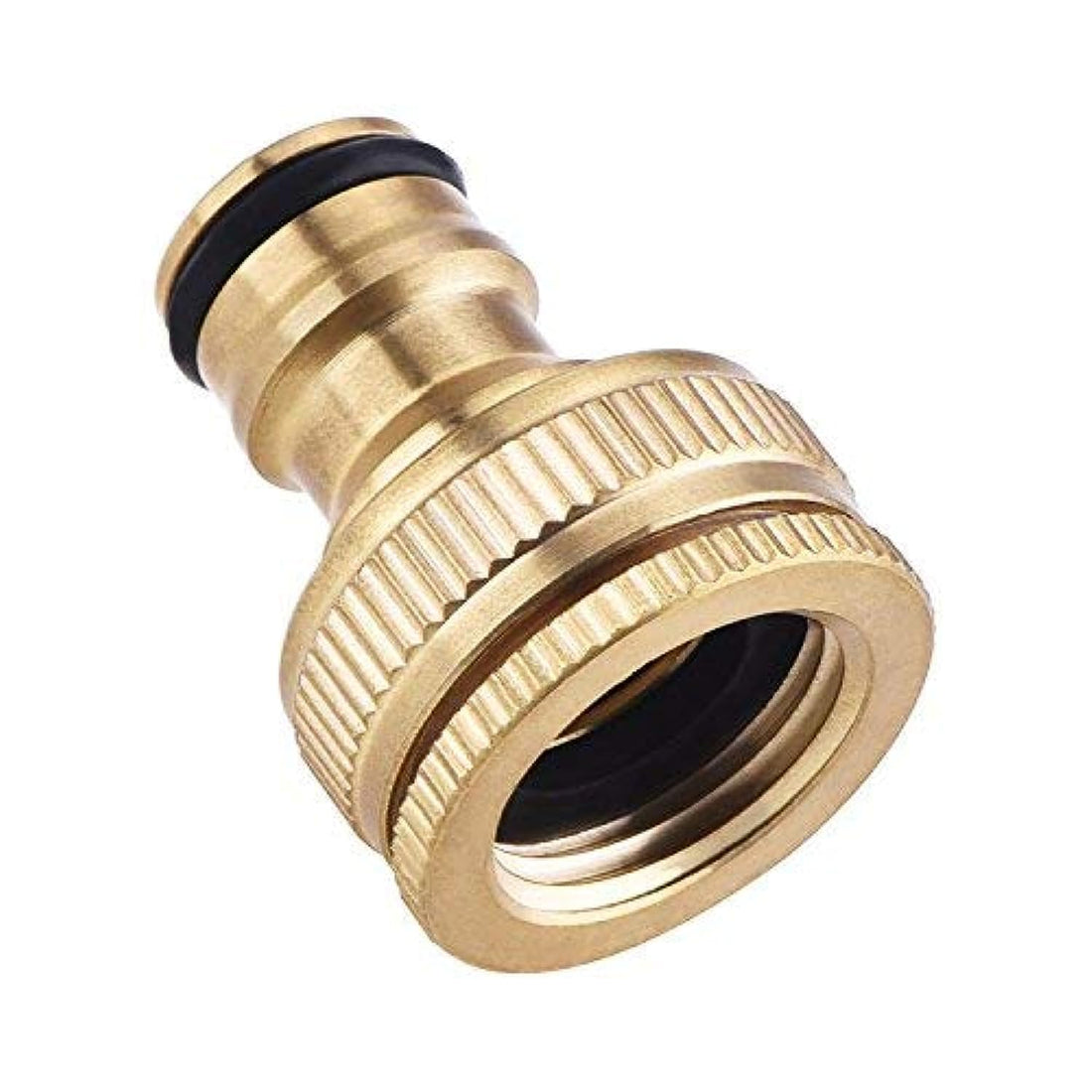 BBTO Brass Hose Tap Connector 1/2 Inch to 3/4 Inch, Garden Water Hose Thread Pipe Tap Faucet Adapter