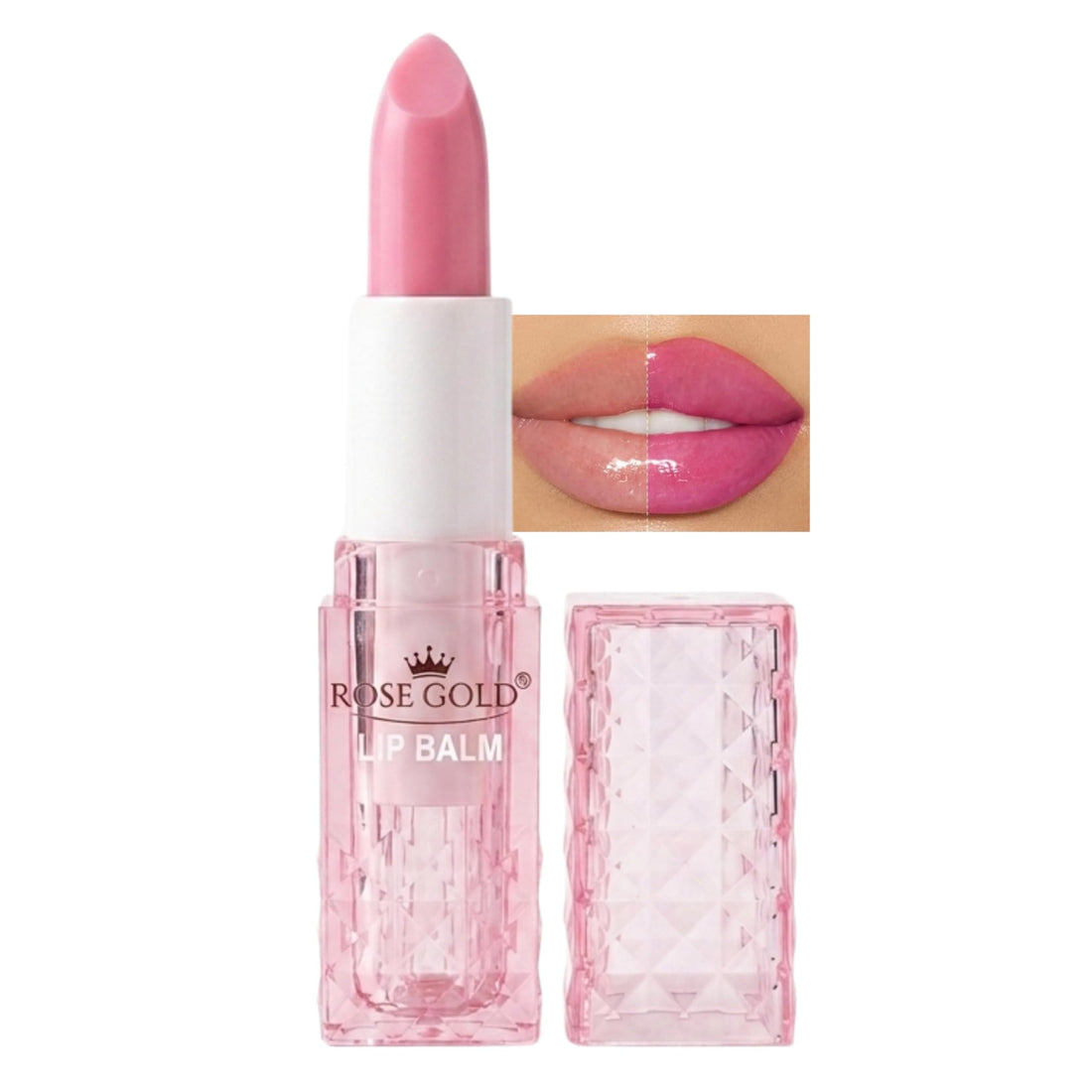 Color Changing Lipstick,Moisturizer Long Lasting Lip Care Lip Balm Magic Lip Gloss Lip Tint Stain Gloss Set for Women (Strawberry)
