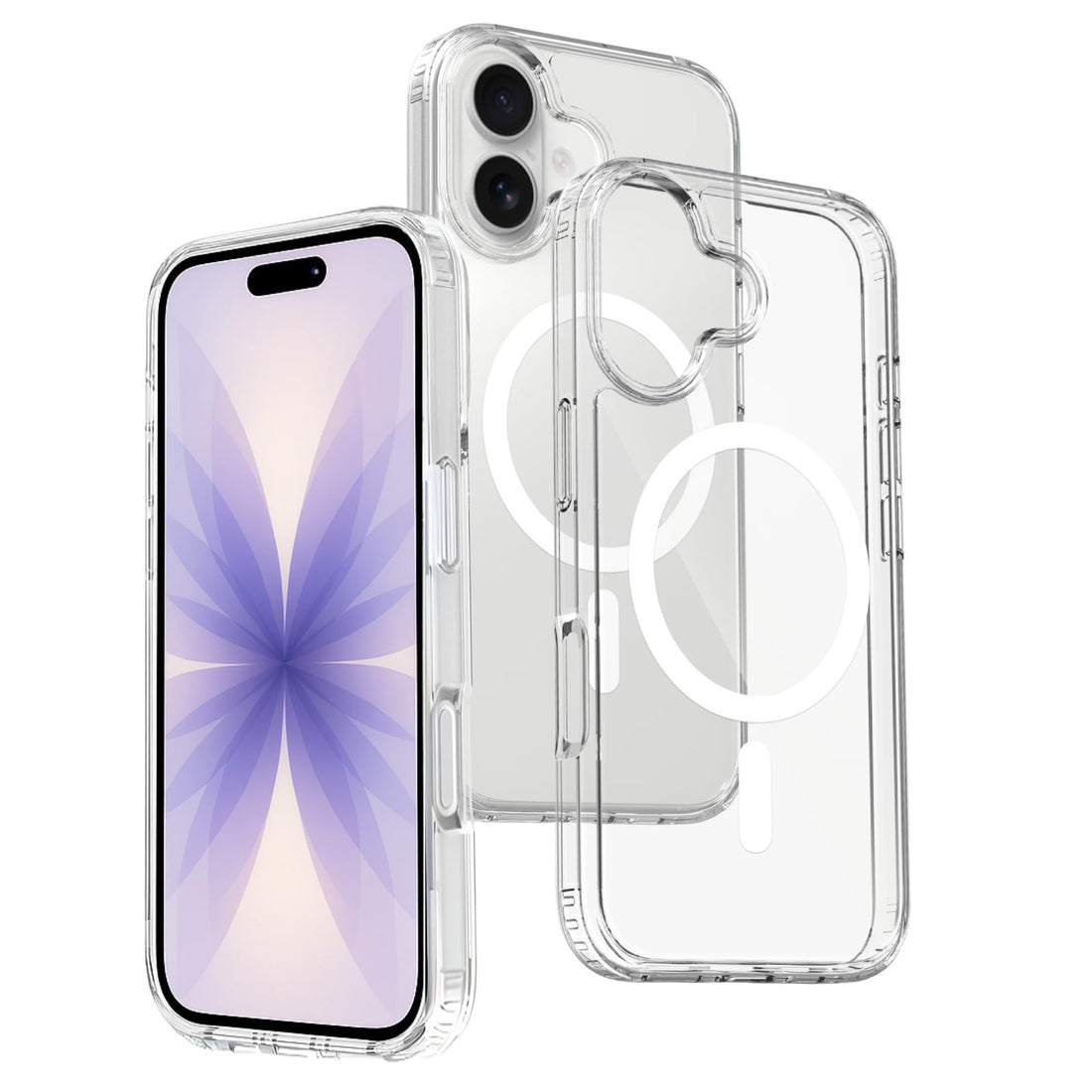 doupi Transparent Magnetic Hybrid Protective Case for iPhone 17, Compatible with MagSafe, Transparent Mobile Phone Case with Camera Protection, Yellowing-Resistant, Shockproof, Scratch-Resistant