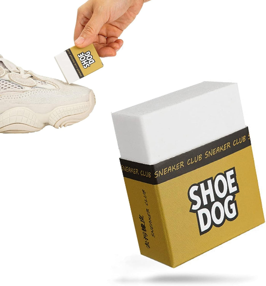 Multi-Use Shoe Cleaning Eraser – Waterless Stain Remover Dry Cleaner – Portable Shoe Eraser for Cleaning Sneakers, Leather, Casual, Boots – Rubber Shoe Care Eraser (Shoe Dog)