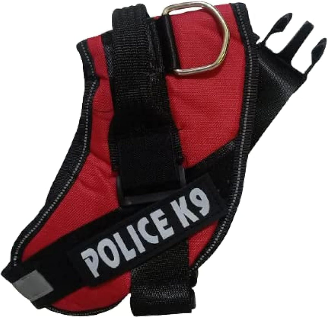 K9 Adjustable Unit Adjustable Chest Piece And Collar For Dogs (Red, XLarge)