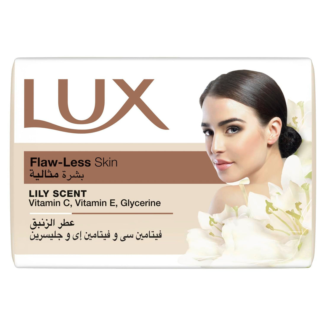 LUX Bar Soap Flaw-Less Skin, Lily scent, with Vitamin C, E & Glycerin 165G