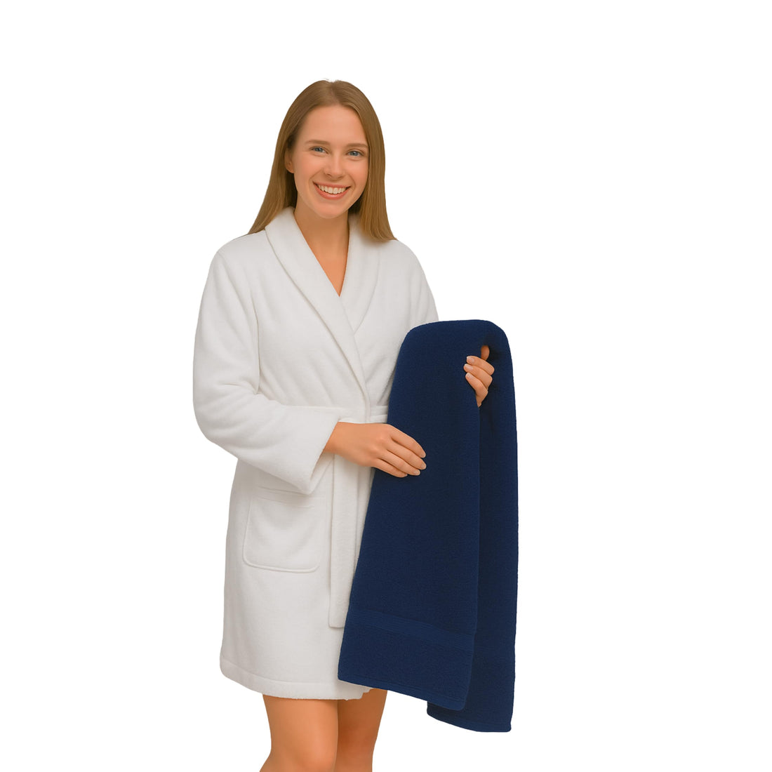 Burak Tekstil 1-Piece Towel, 100% Cotton, Bath Towel Ultra Soft, Highly Absorbent (Navy Blue, Bath Towel 140 * 70 cm)