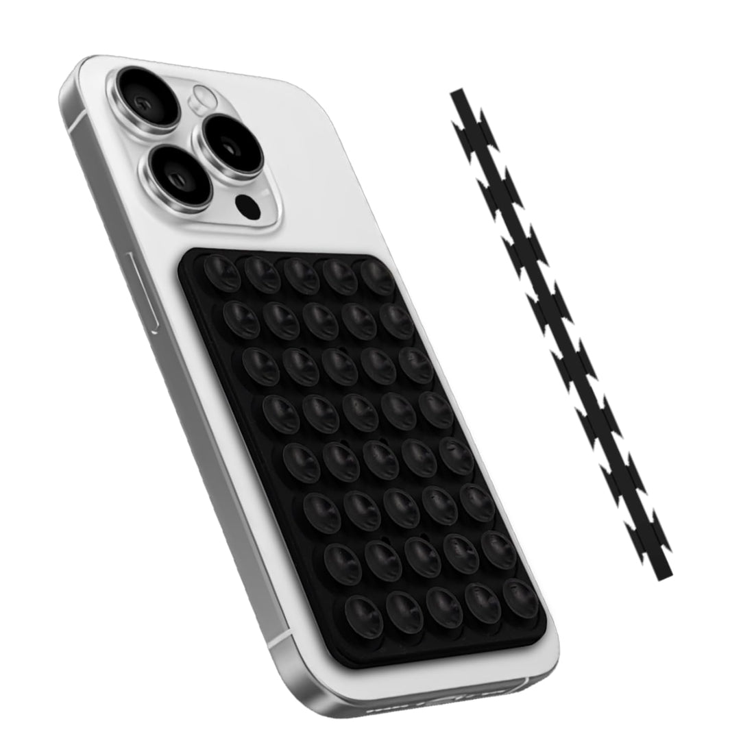 Silicone Suction Phone Case Mount - Universal Compatibility for iPhone & Android Devices - Hands-Free Accessory for Selfies & Tiktok Videos - Fun Fidget Toy Gift-Black