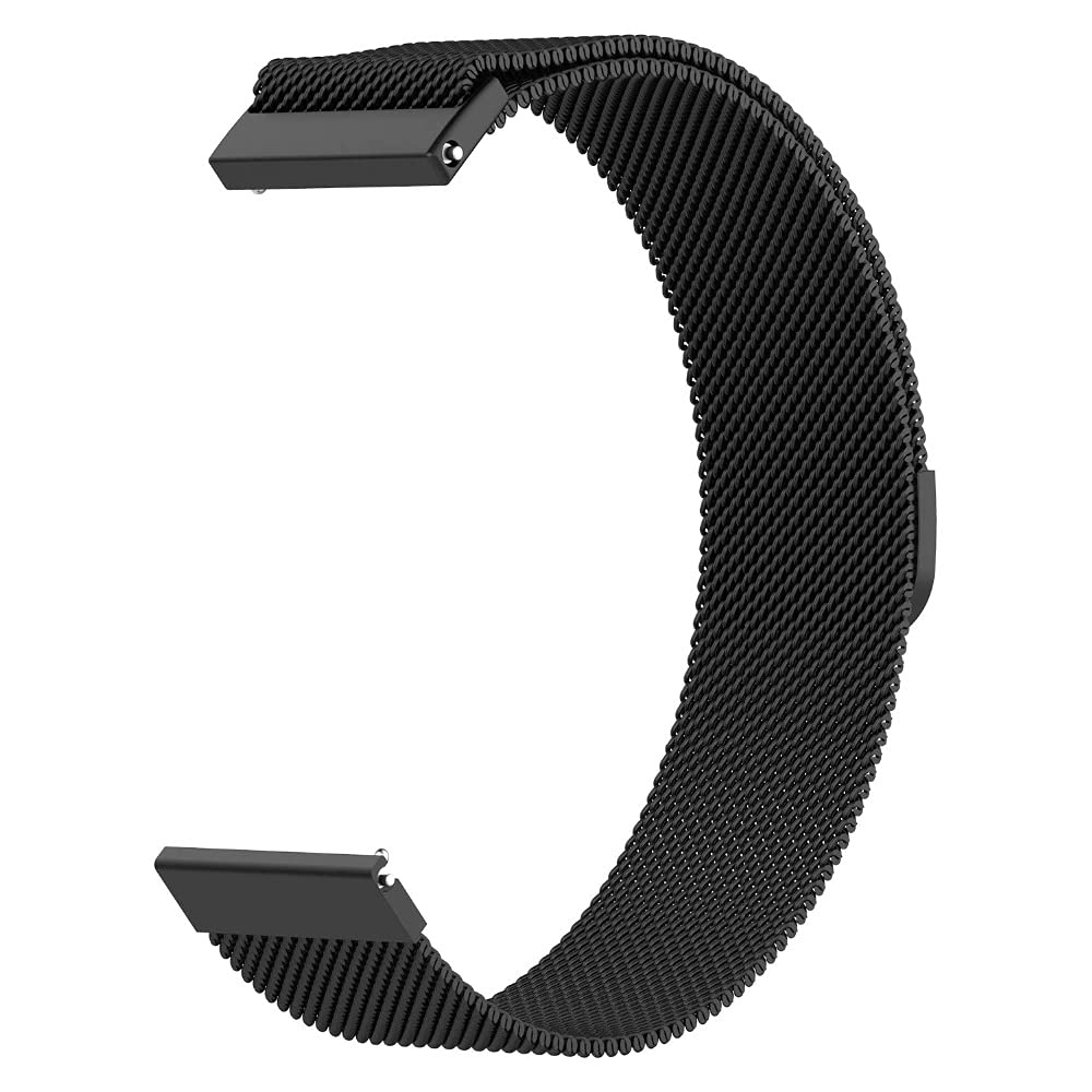 Milanese loop strap wrist band for smart watch samsung galaxy watch 46mm / huawei gt2 / gear s3 frontier and classic/honor magic 2 / fossil - 22mm - space black