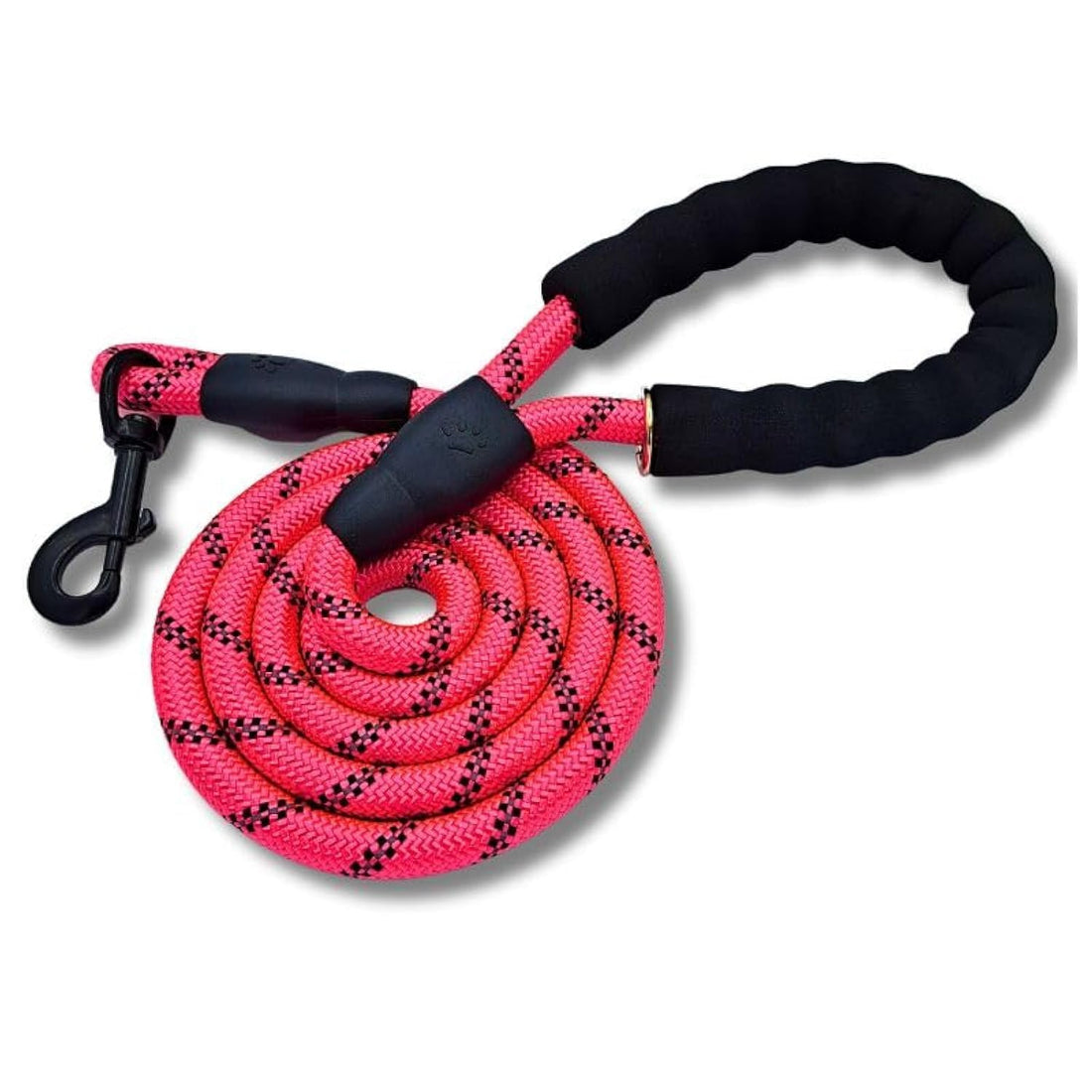 Strong Dog Lead, Soft Comfortable Padded Handle, Highly Reflective Threads, Heavy Duty 5 Foot Rope Leads for Dogs (Small, Pink)