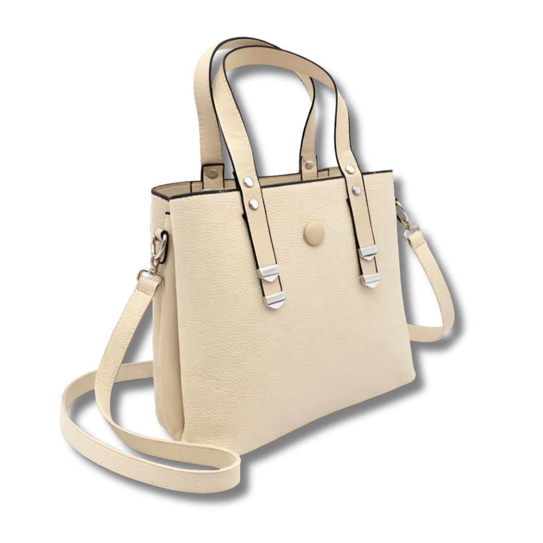 AYSLE 1637 Women’s Pebbled Leather Shoulder, Crossbody & Top Handle Bag | Removable Center Zipper Pocket | Dual Magnetic Compartments | Silver Hardware | 12 Colors | 23×28×14 CM