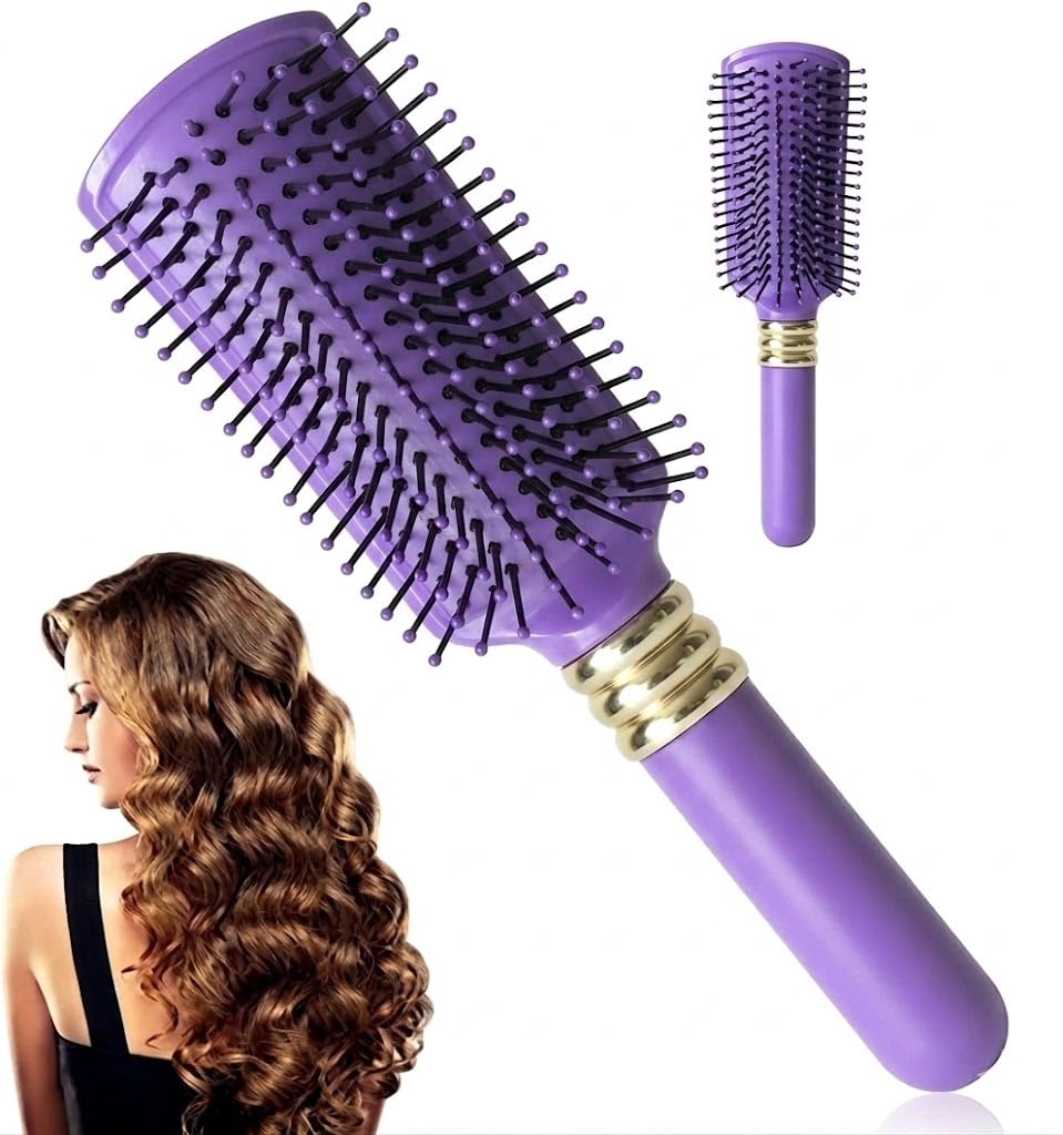 Hair Brush for Home and Saloon Use Beauty -Hair Brush for Hair Styling For Girls and Boys- Pack Of 1 MULTICOLOR