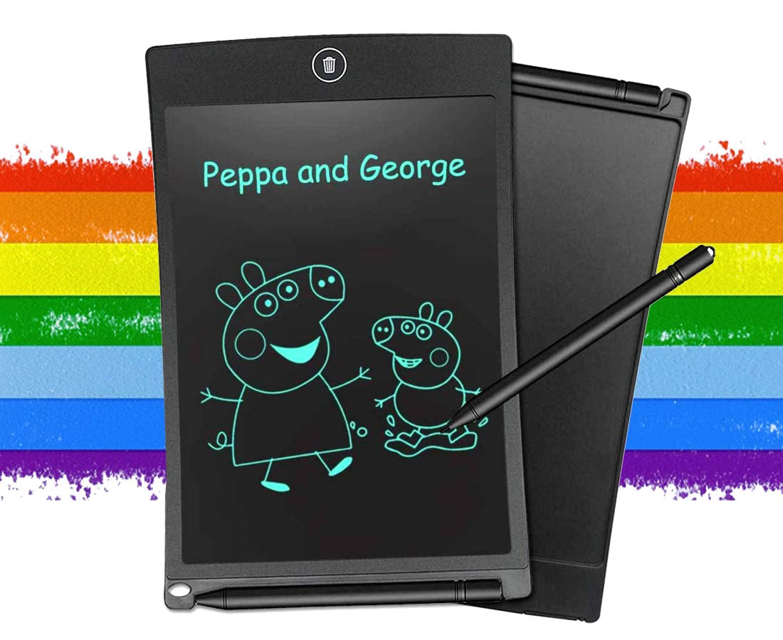 Clyton 8.5 inch LCD Writing pad for Kids Toys| Writing Tablet for Kids | Writingpad | Notepad | Drawing Pad | Doodle Board for 3 4 5 6 7 8 9 10 Year Old Age | Best Birthday Gift for Boys Girls (Black)