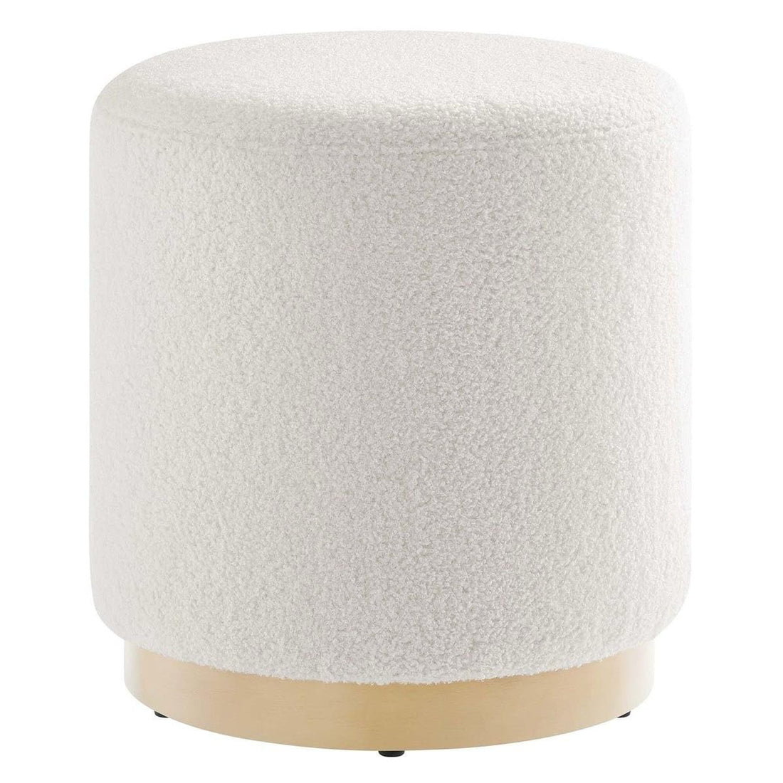 Pouf Chair Round Padded Luxury Bouquet Fabric – Versatile Pouf for Living Room and Bedroom – Fixed Gold Metal Base – Modern Stylish Design Suitable for Modern Decoration at Home & Office