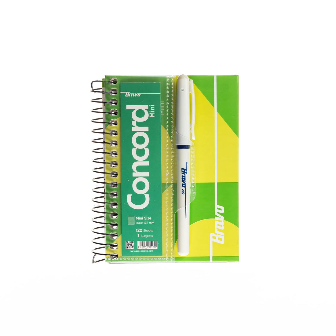Bravo Mini Note Concord - 14.5 * 10 cm. - 120 Sheets - 1 Subjects - Green