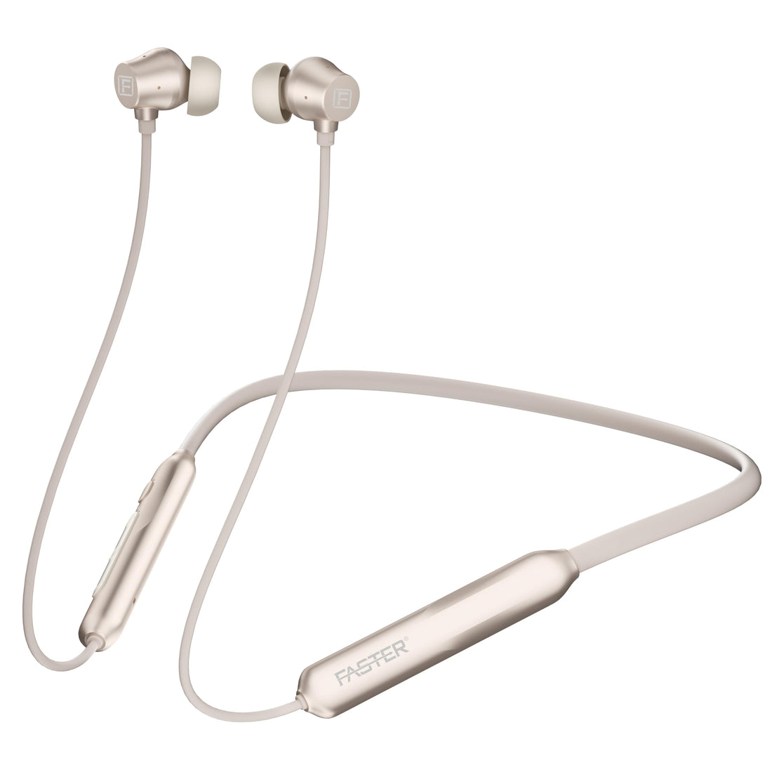Faster TG-340 Magnetic Neckband Wireless Bluetooth Earphones- Wireless Sports Bluetooth Earphones Earbuds with ANC and ENC- InEar Wireless Neckband Headphones- InEar Bluetooth Headphones (White)