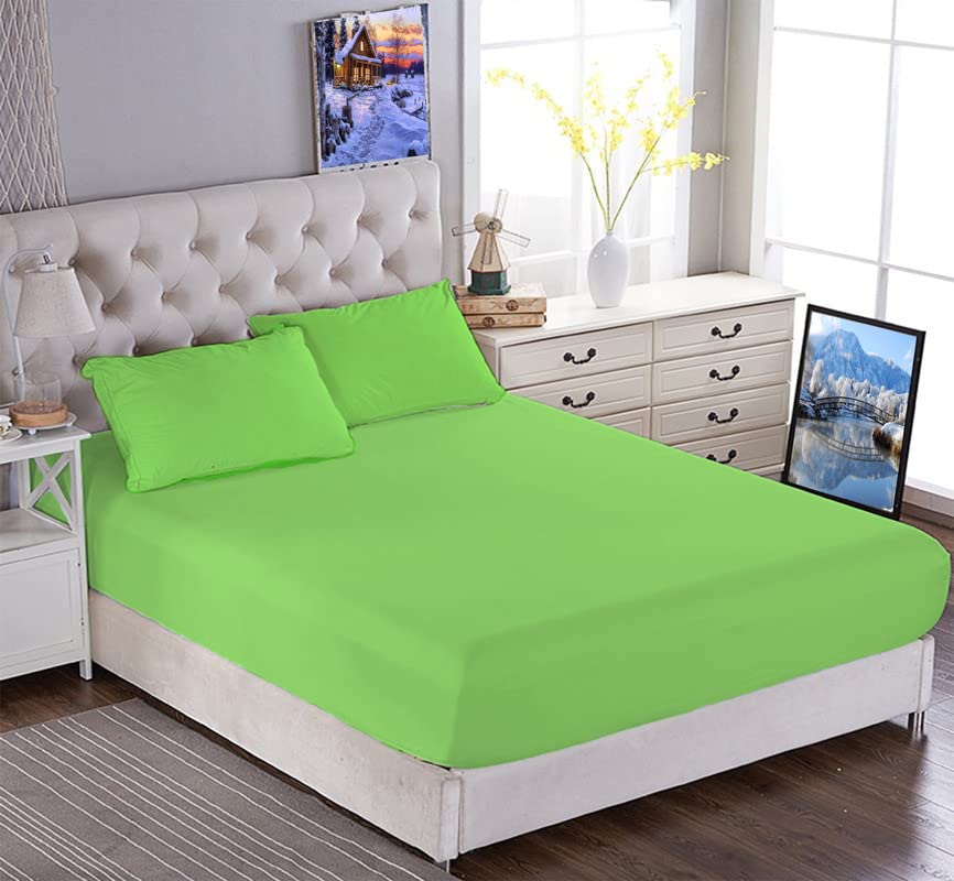 Tigers Trade Lines Elastic Bed Sheet Set for Home,Hotels & Touristic Village- 3 Piece Cotton-from