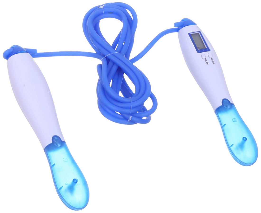 Qiyu jumping rope with counter for exercises, blue and grey