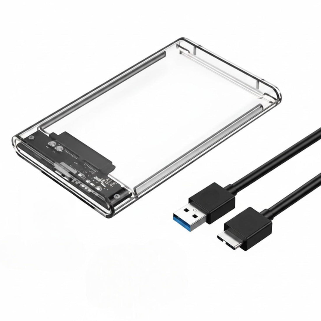 Hard Rack Transparent 2.5 Inch Hard Drive Enclosure USB 3.0 to SATA External Case with USB 3.0 Cable for SSD and HDD Tool-Free Portable Casing Supports Up to 6TB