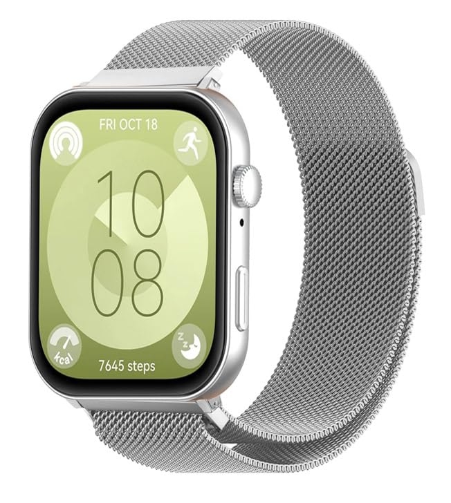 Metal Bracelet Compatible with Huawei Watch Fit 3 Bracelet Women Men, Magnetic Adjustable Stainless Steel Replacement Bracelet for Huawei Fit 3 Bracelet