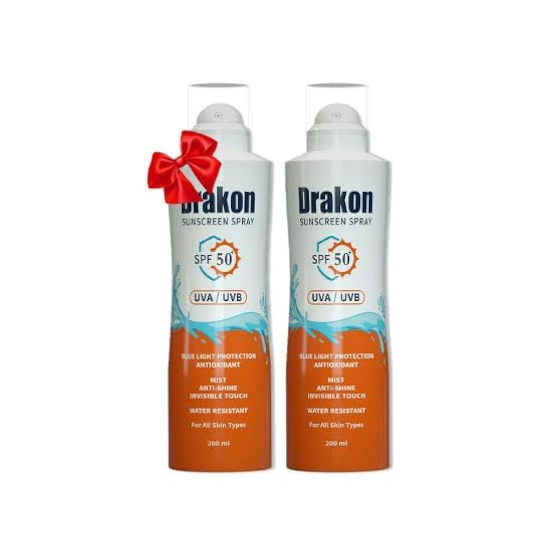 Drakon Sunscreen Spray SPF50+ For All Skin Types 200ml Pack of 2psc.