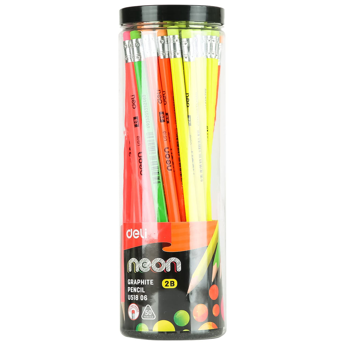 Deli U51806 Neon Graphite Pencil - Pack Of 50