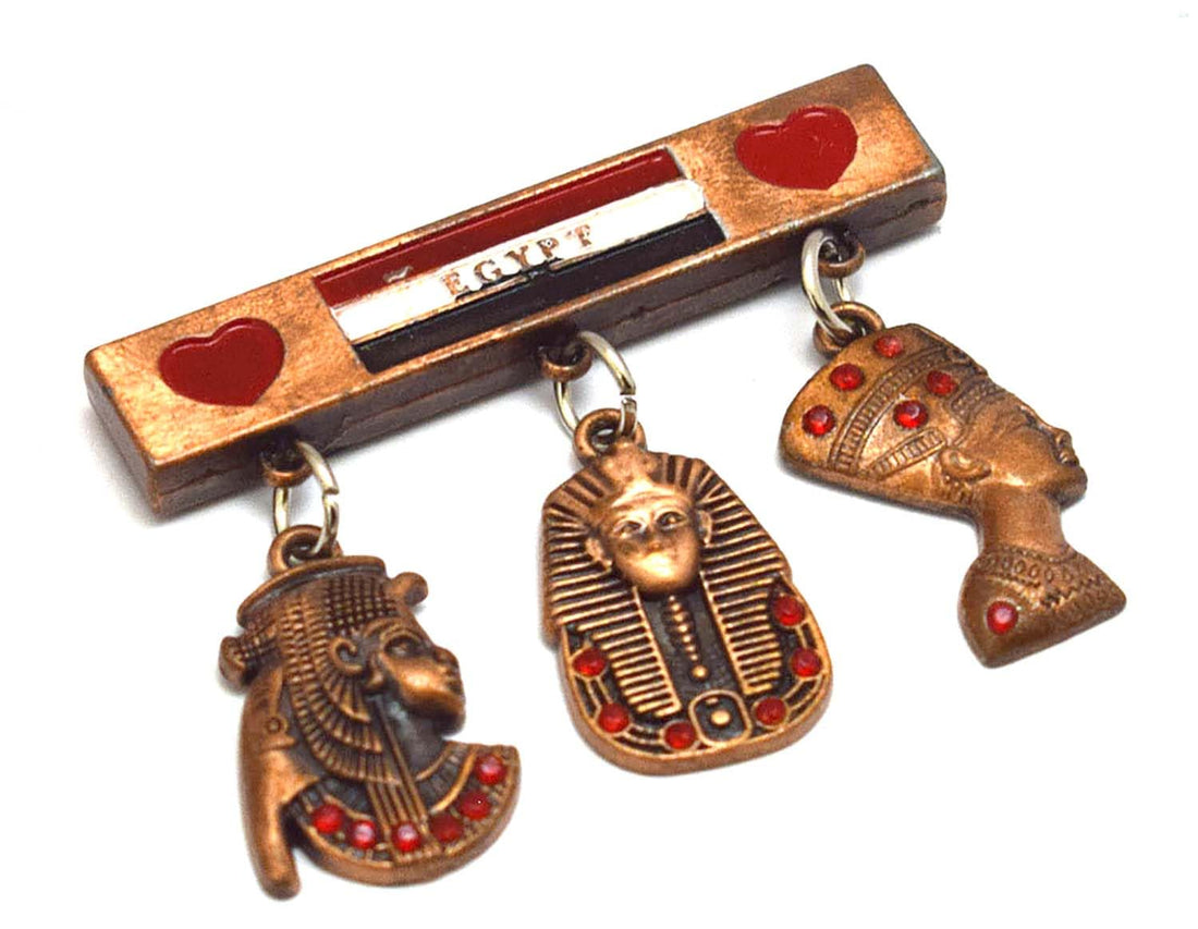 Immatgar Pharaonic Fridge Magnet - Egyptian Souvenir, Ancient Egypt Decor Collectible Magnetic Ornament for Kitchen, Home & Office Décor (1, Burnt Red)