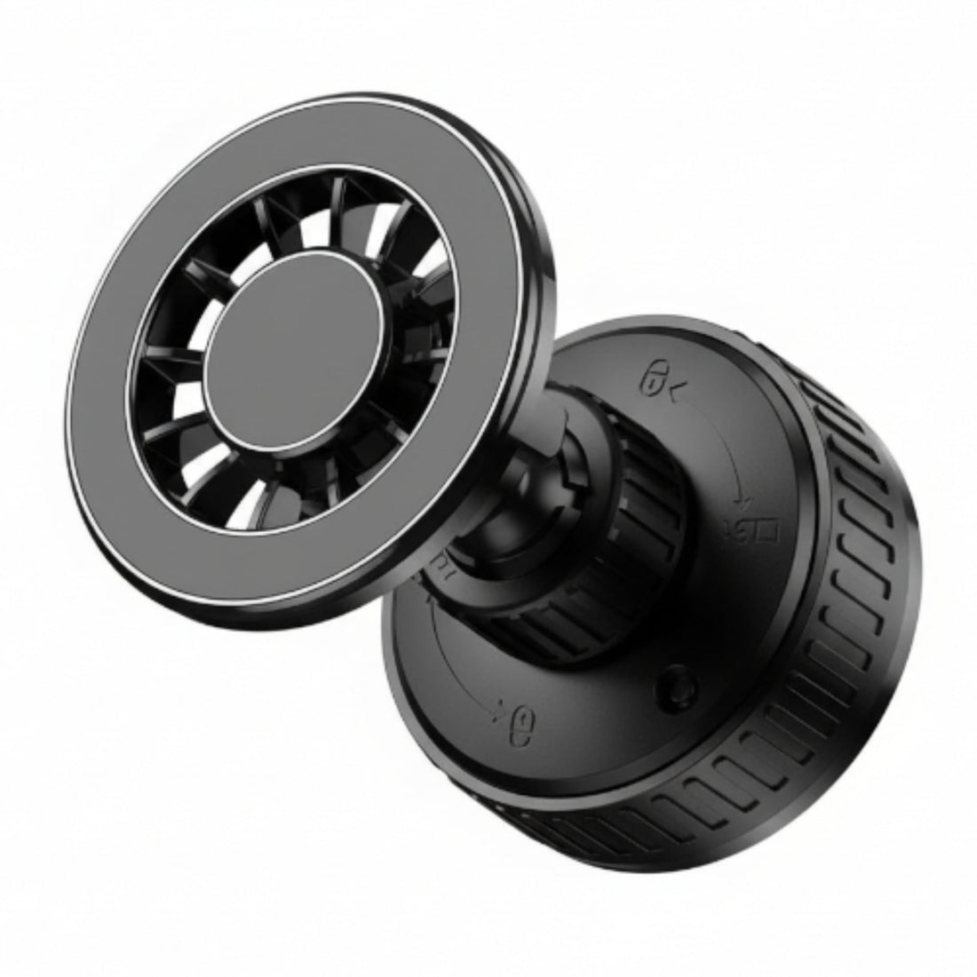 Magnetic Phone Holder compatible with MagSafe, 360 Degree Rotation, Universal Car Mount, for table, desk built-in 6 rubidium magnets for powerful stable, come with metal ring for other mobiles (i-155)