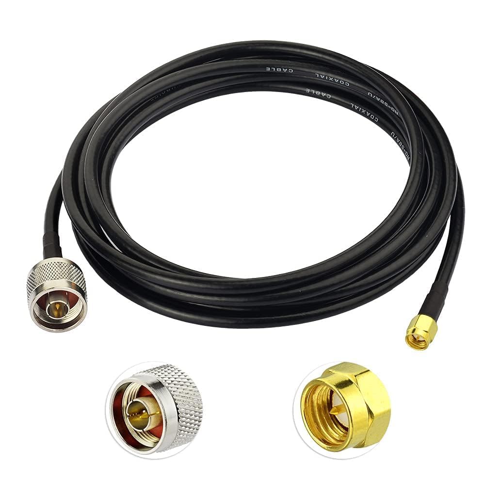 Superbat Wlaniot Low Loss N Male to SMA Male with Weatherproof Connectors RG58 Cable(12feet,3.5M)for Celling Antenna