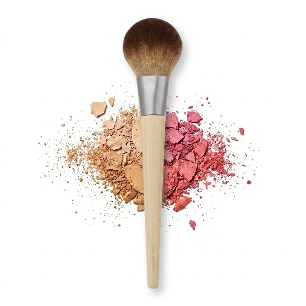 1pc LARGE Round Head Foundation Makeup Brush & Blush Brush & Powder, Soft And Multifunctional Fiber For Daily Makeup-BLACK HAND